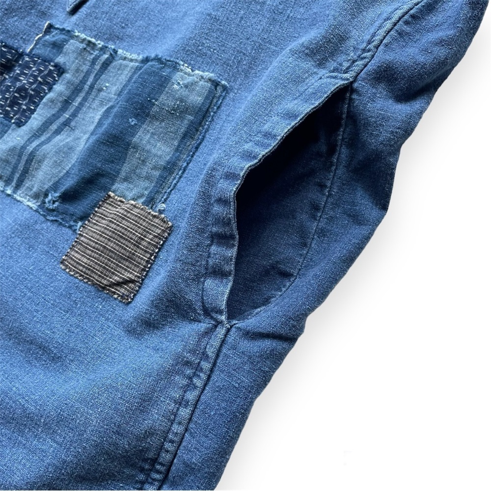 Indigo Linen Tunic With Patchwork - image 8